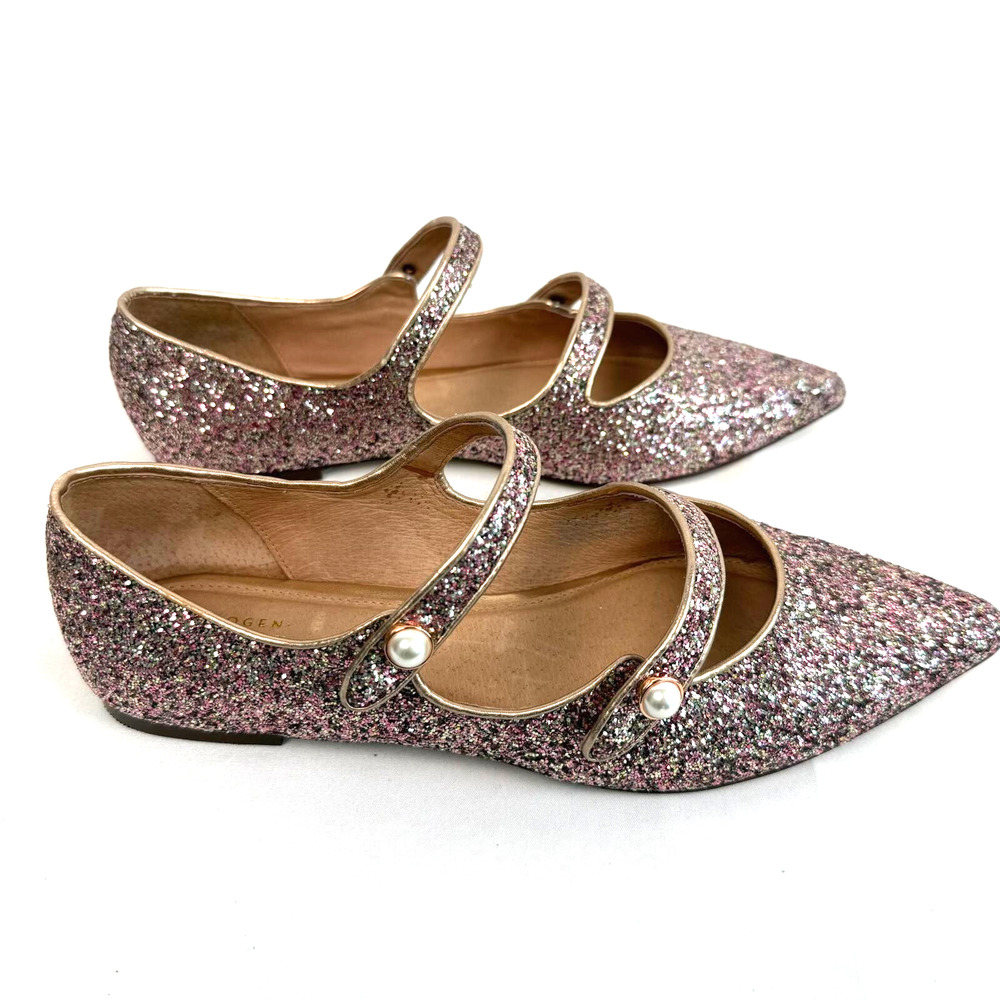 Limited edition Halogen Atlantic Pacific Anastasia Double Strap Flats Sz 8.5 M